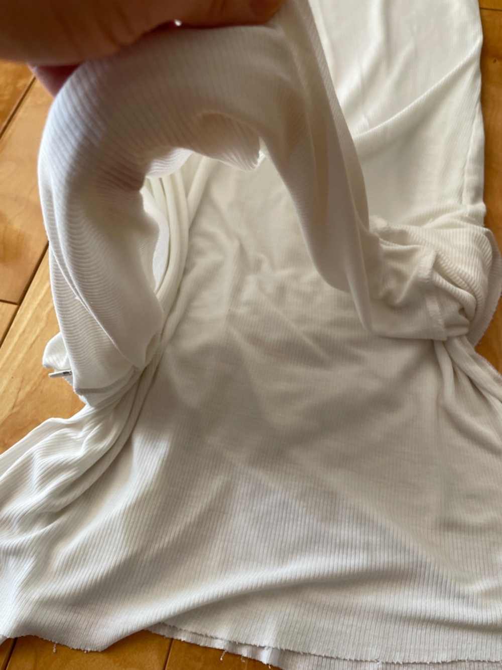 M-L. Cozy & So Soft Women's White Ribbed Midi Tank Dress - Picture 4 of 5